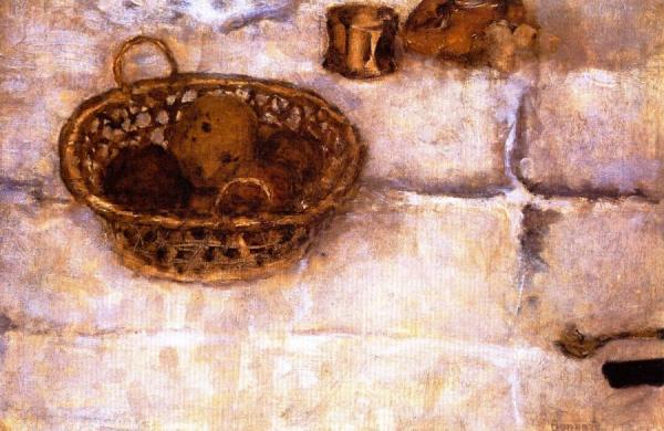 Basket Of Fruit On A Tablecloth by Pierre Bonnard