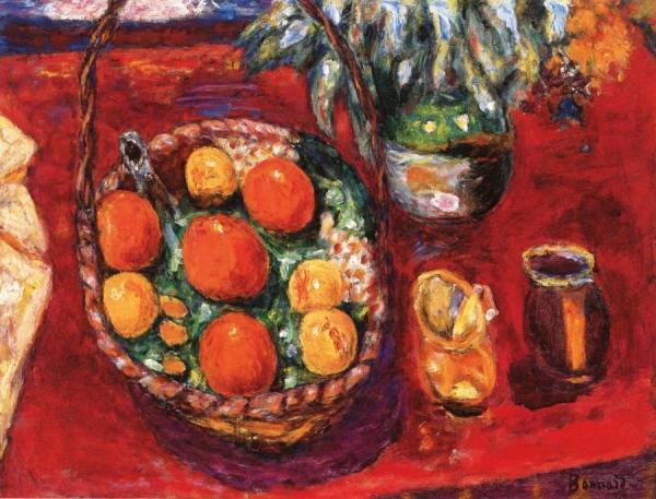 Basket Of Fruit: Oranges And Persimmons by Pierre Bonnard Oil Painting Reproductions