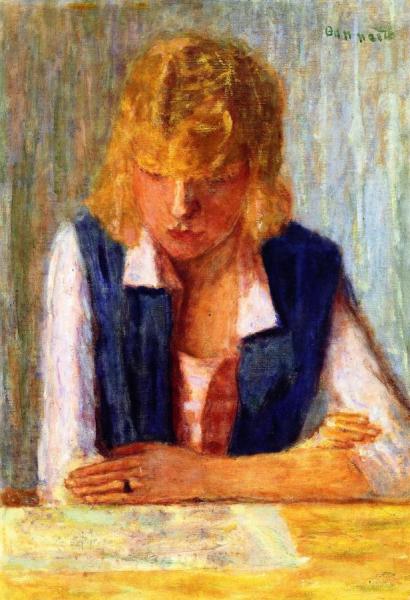 Blond In A Blue Vest by Pierre Bonnard