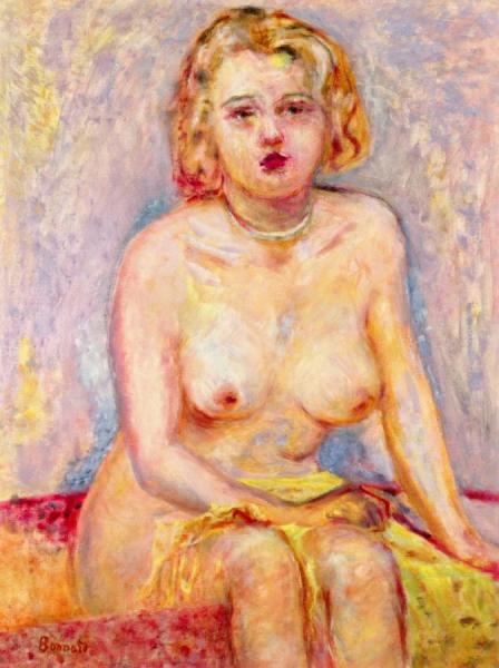 Blond Nude Seated (study) by Pierre Bonnard