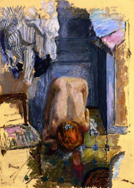 Crouching Nude Leaning Forward by Pierre Bonnard Oil Painting Reproductions