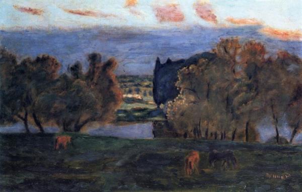 Field With Horses by Pierre Bonnard