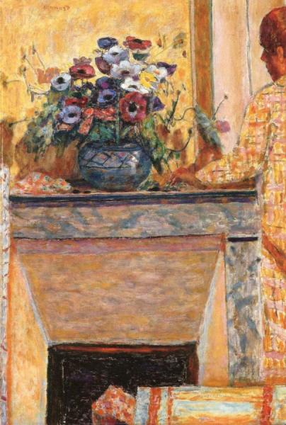 Flowers On The Mantelpiece At Le Cannet by Pierre Bonnard