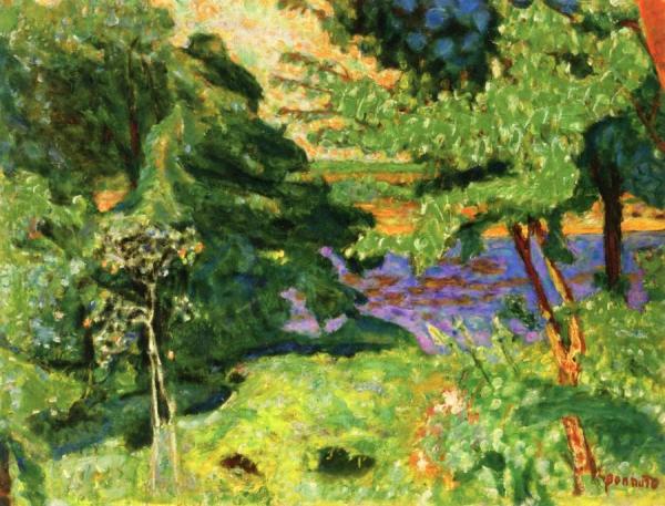 Garden At Vernon; Landscape By The Seine by Pierre Bonnard