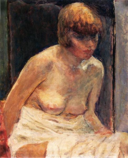 Girl In A White Robe by Pierre Bonnard