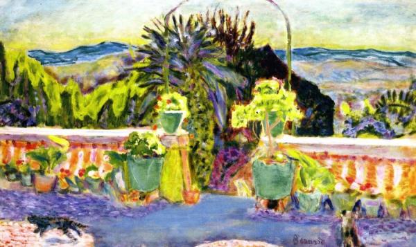 Green Pots On The Terrace by Pierre Bonnard