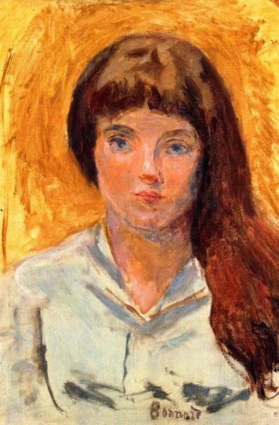 Head Of A Girl With Loose Hair by Pierre Bonnard