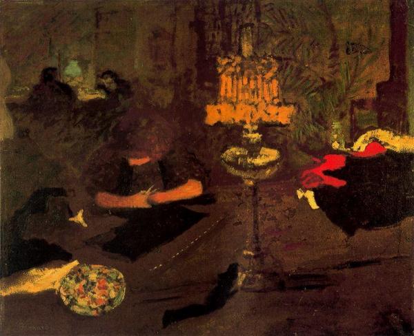 Jeune Femme A La Lampe by Pierre Bonnard