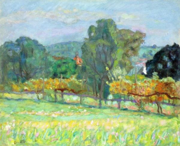 Landscape With Red Steeple by Pierre Bonnard