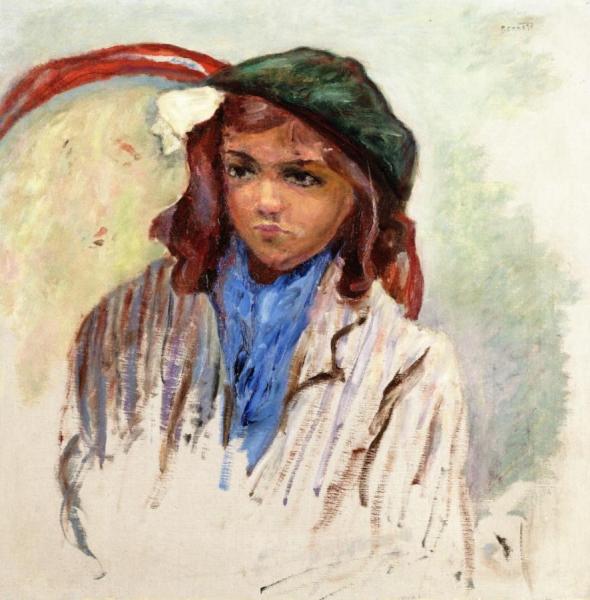 Little Girl In A Green Beret by Pierre Bonnard