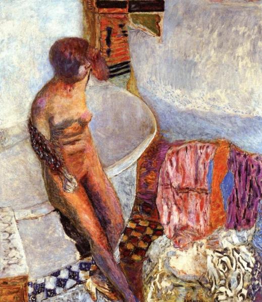 Nude By The Bathtub by Pierre Bonnard