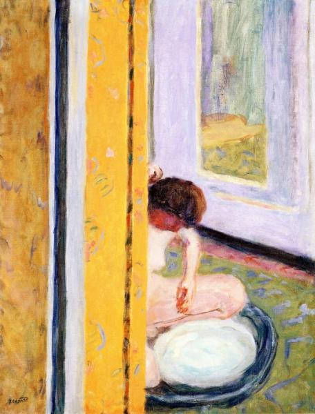 Nude Crouching In A Tub by Pierre Bonnard