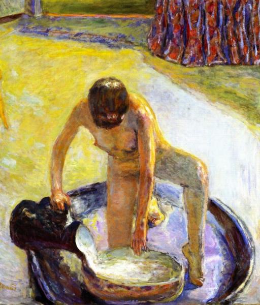 Nude Crouching In The Tub by Pierre Bonnard