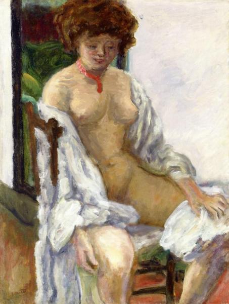 Nude With Robe by Pierre Bonnard