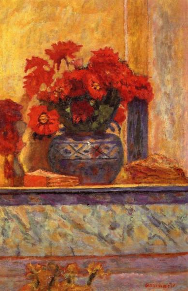 Red Flowers by Pierre Bonnard