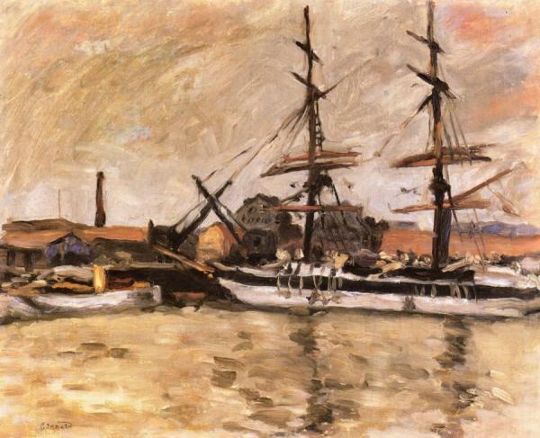 Sailboat On The Quay by Pierre Bonnard