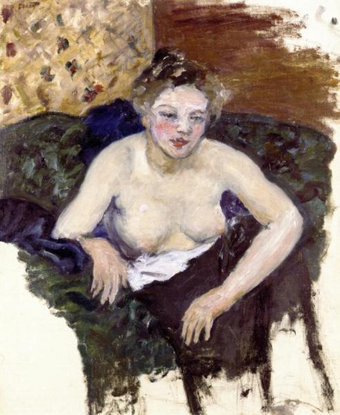 Seated Young Woman, Nude Torso by Pierre Bonnard Oil Painting Reproductions