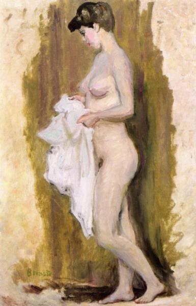 Standing Nude With Towel by Pierre Bonnard
