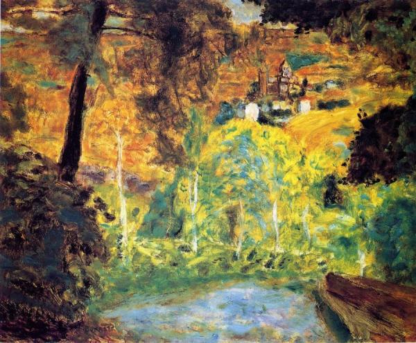 Sunny Landscape, Village In The Background by Pierre Bonnard