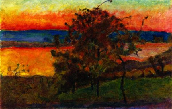 Sunset On White Mountains by Pierre Bonnard