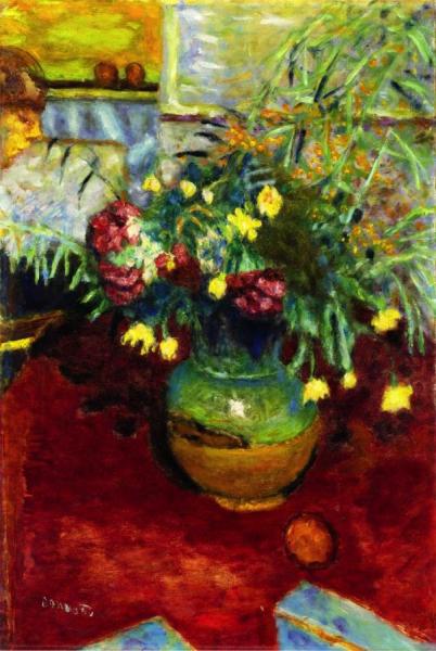 Vase Of Flowers With Figure by Pierre Bonnard Oil Painting Reproductions