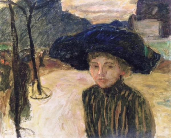 Woman In A Blue Hat by Pierre Bonnard