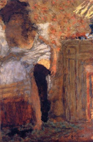 Woman Putting On Her Stockings by Pierre Bonnard