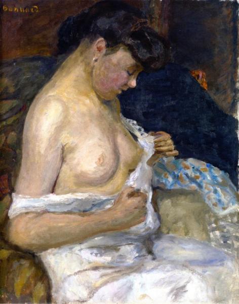 Woman Removing Her Shirt by Pierre Bonnard