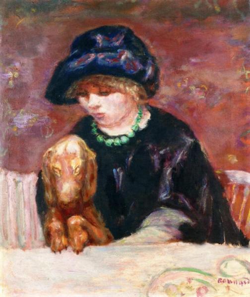 Woman With A Basset Hound by Pierre Bonnard