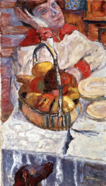 Woman With Basket Of Fruit by Pierre Bonnard