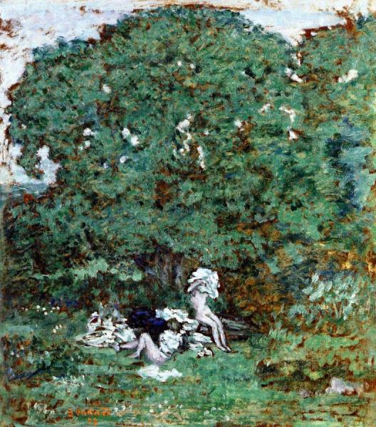 Wooded Landscape With Bathing Women by Pierre Bonnard