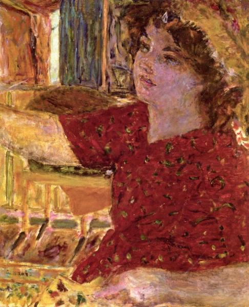 Young Woman Painting by Pierre Bonnard