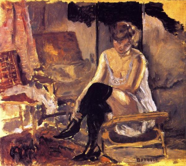 Young Woman Seated On A Chaise Lounge by Pierre Bonnard