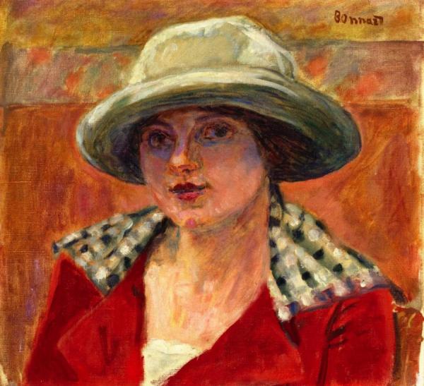 Young Woman With A White Hat by Pierre Bonnard