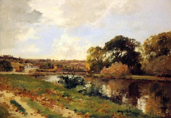 Autumn Landscape by Pierre Emmanuel Eugene Damoye