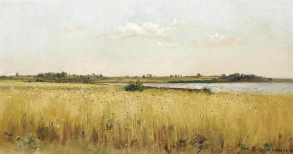 River Landscape With Cornfield by Pierre Emmanuel Eugene Damoye