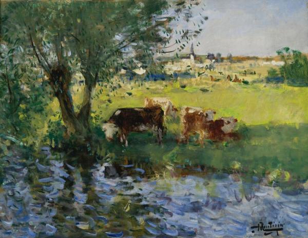 Animaux A L'ombre Du Vieux Saule by Pierre Eugène Montézin Oil Painting Reproductions