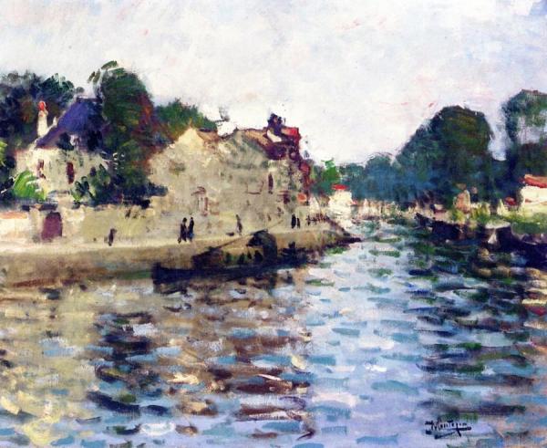 Banks Of The Seine by Pierre Eugène Montézin