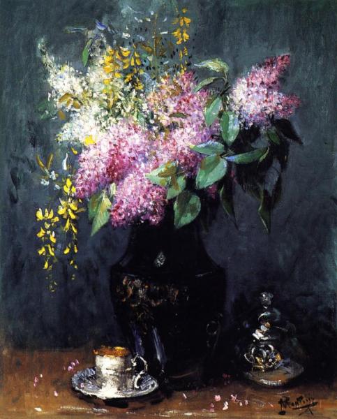 Bouquet Of Lilacs by Pierre Eugène Montézin