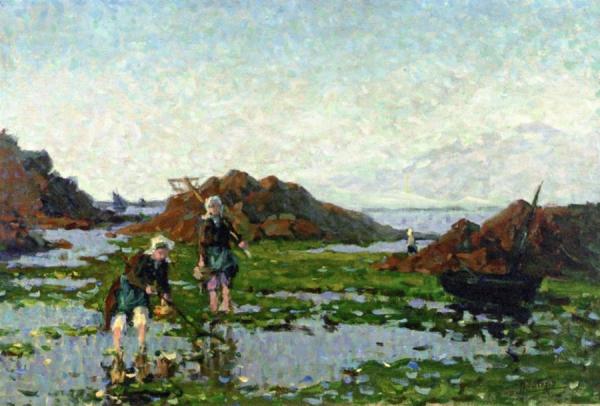 Brittany, Shrimp Fisherwomen by Pierre Eugène Montézin