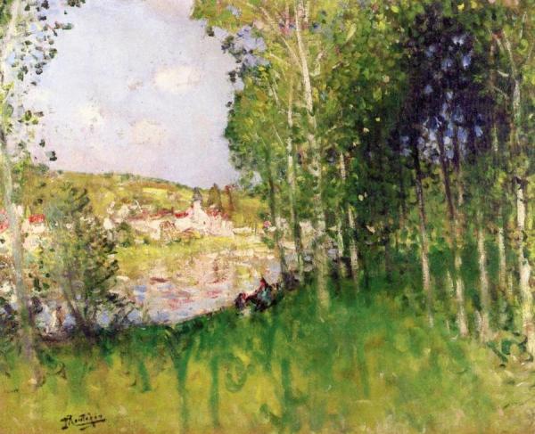 By The River by Pierre Eugène Montézin