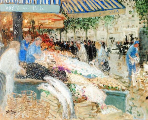 Fish Market by Pierre Eugène Montézin