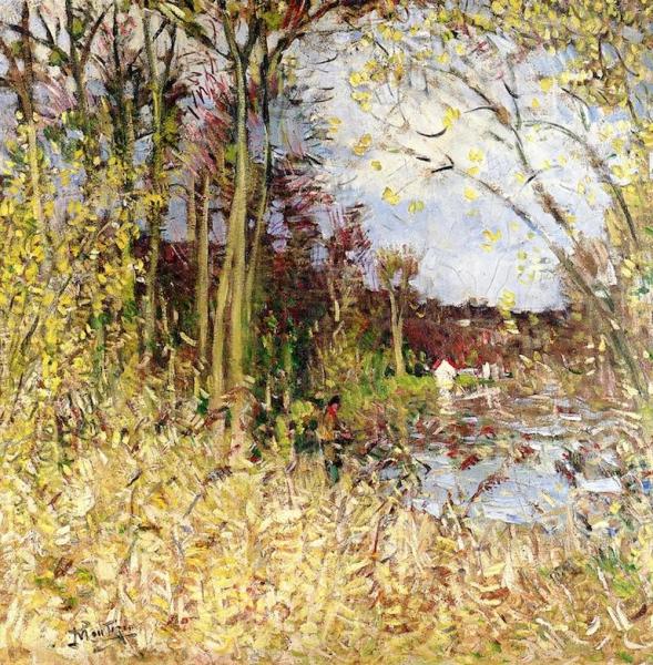 Fishing On The Banks Of The Eau by Pierre Eugène Montézin