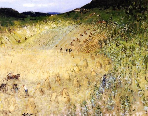 Harvest In Bresse by Pierre Eugène Montézin