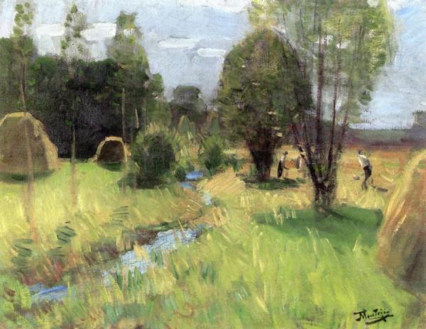 Haymaking by Pierre Eugène Montézin
