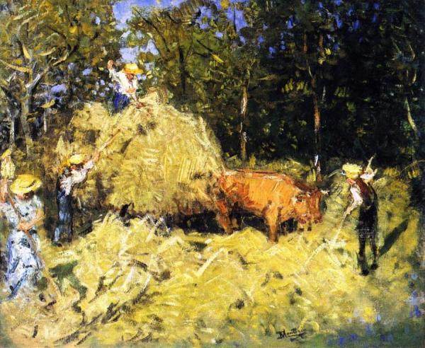 Haymaking by Pierre Eugène Montézin