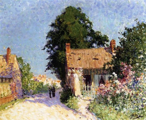 Pierre Eugène Montézin House With Flowers By The Road