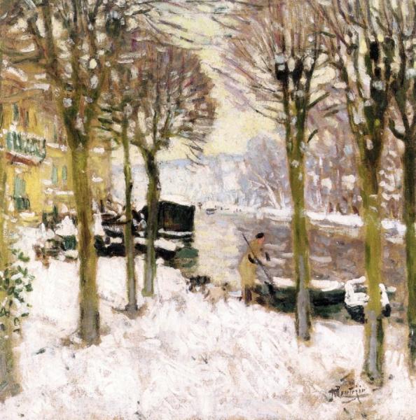 La Place Des Tilleuls A Moret-sur-loing by Pierre Eugène Montézin