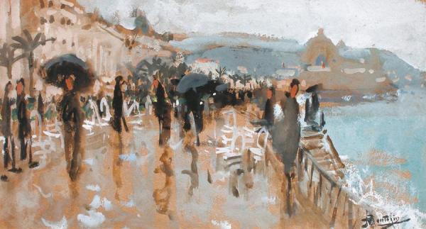 La Promenade Des Anglais-nice by Pierre Eugène Montézin Oil Painting Reproductions