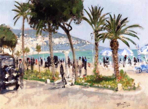 La Promenade Des Anglais, Nice by Pierre Eugène Montézin